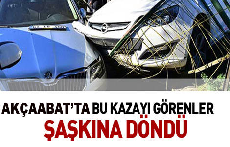 Akçaabat'ta meydana gelen kaza şaşırttı.