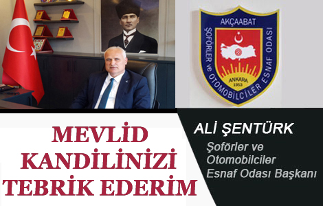 ALİ ŞENTÜRK'TEN KANDİL MESAJI