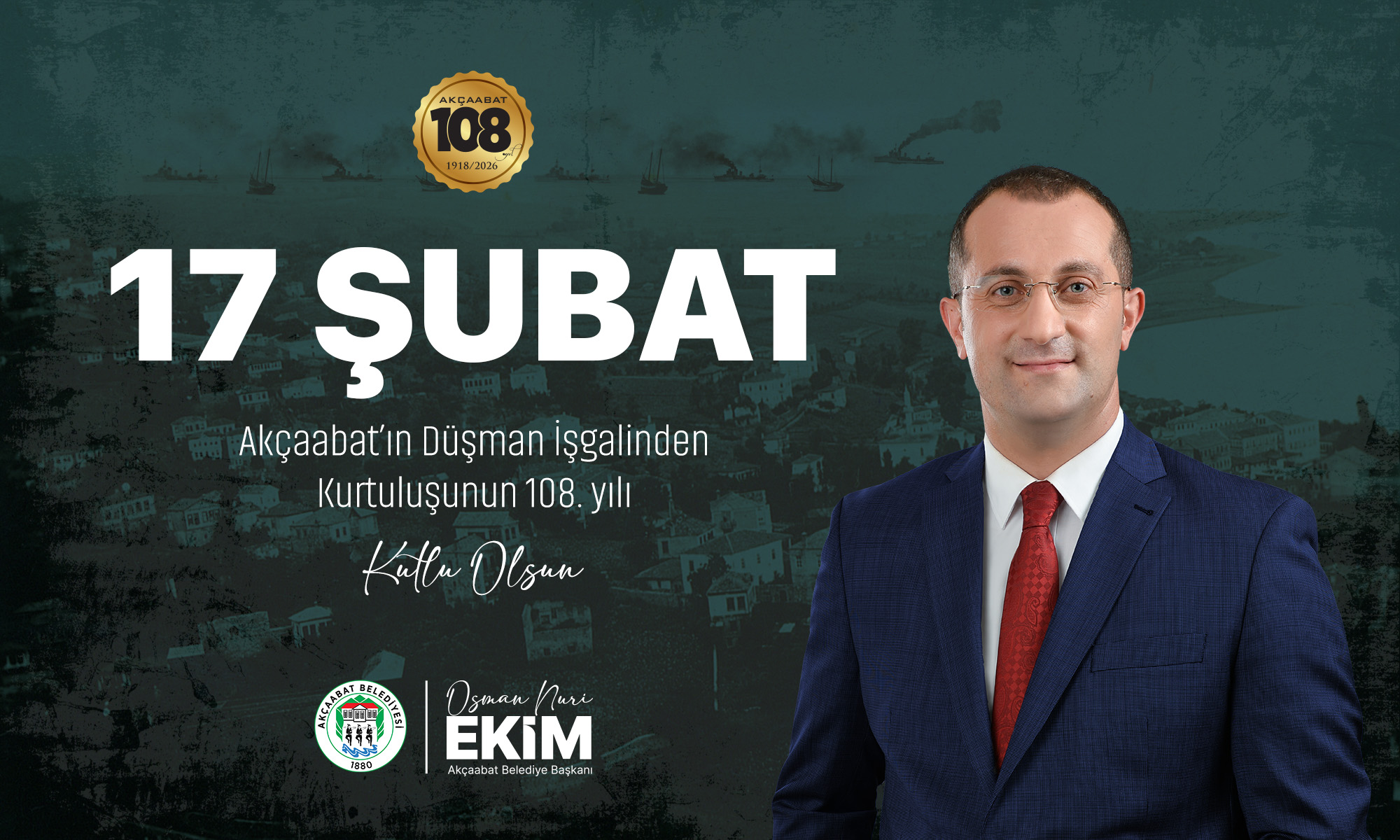 BAŞKAN EKİM’DEN 108. KURTULUŞ YIL DÖNÜMÜ MESAJI