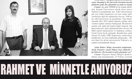 CUMUR N ANMA PROGRAMI DZENLENYOR.


