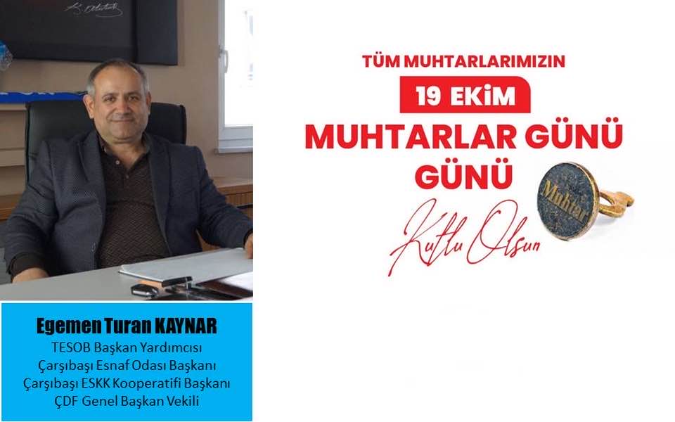 EGEMEN KAYNAR'DAN KUTLAMA MESAJI