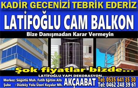 LATFOLU DEKOR YAPI'DAN KUTLAMA  MESAJI