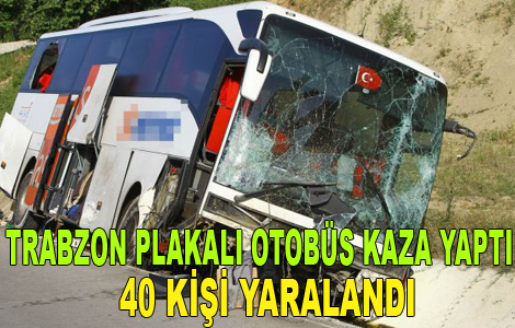 Trabzona gelen otobs kaza yapt! ok sayda yaral