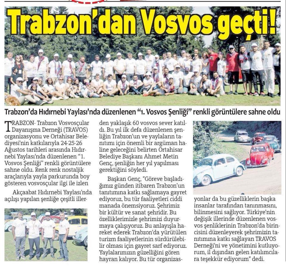 Trabzon'da Vosvos enlii