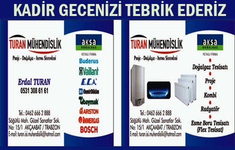 TURAN MHENDSLKTEN KADR GECES MESAJI
