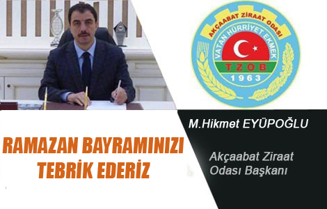 Z�RAAT ODASI BA�KANINDAN BAYRAM MESAJI