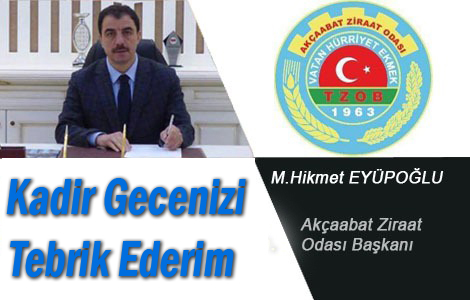 ZRAAT ODASINDAN KADR GECES MESAJI